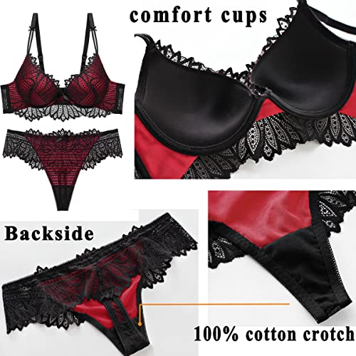 Image of Women's Sexy Bra Set -Ladies lace Underwire Push-up Bra&Everyday Bras