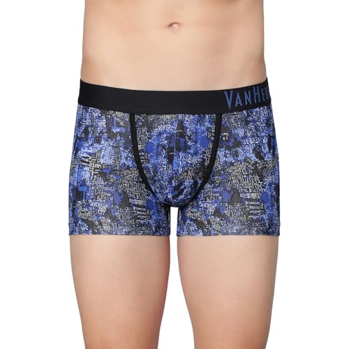 Image of Van Heusen Men's Cotton Trunk - Pack of 1 | Contoured pouch for support | Antibacterial Briefs | Sweat Absorbant | Moistue Wicking | Breathable Everyday Underwear | Long Lasting Color| Fun Prints | Style 10051