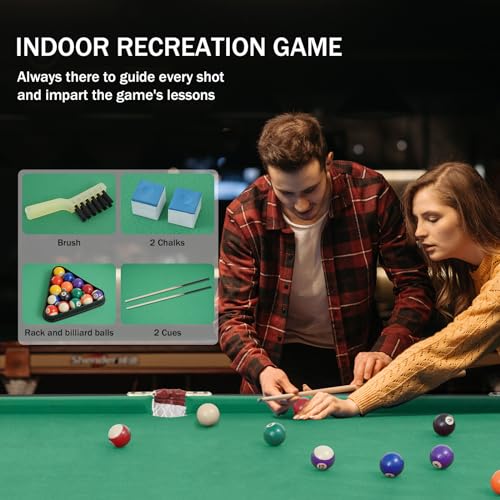 Image of RAYKEEP 4.5Ft /6Ft Foldable Pool Table, Portable Folding Billiard Table for Kids and Adults, Indoor Pool Arcade Game Table w / 2 Cue Sticks, Ball Set for Family Game Rooms