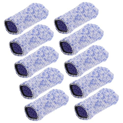 KOMBIUDA Fingertip Finger Protectors 10 Pack Protective Finger Covers Non-Slip Breathable Reusable for Carving Gardening Kitchen Craftwork
