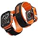 Kompatibles Armband für Apple Watch 9/8/7 45mm,Klettverschluss-Armband mit Gehäuse,Hochwertiges nylon Ersatzarmband(orange)