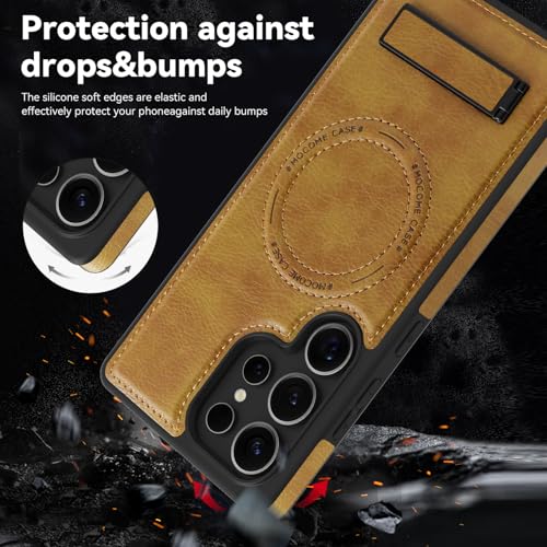Image of Lunivop for Samsung Galaxy s25 Ultra Case PU Leather 6.9 inch Brown
