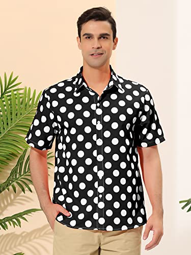 Lars Amadeus Men's Summer Polka Dots Shirt Button Down Short Sleeves Pattern Hawaiian Shirts2