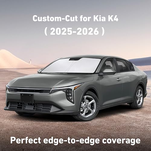 Image of EcoNour Windshield Sunshade Compatible for Kia K4 2025 2026, Sun Visor for Front Windshield & Window Sun Shade Cover, UV Heat Blocker & Protector, Car Accessories