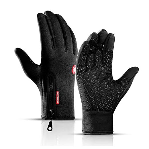 Festnight Guantes de invierno cálidos guantes de ciclismo para pantalla táctil impermeable de forro polar para senderismo, esquí