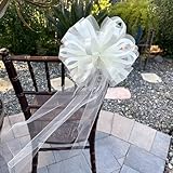 Wedding Aisle Decorations - Ivory Tulle Wedding Pull Bows for Church Pews - 9