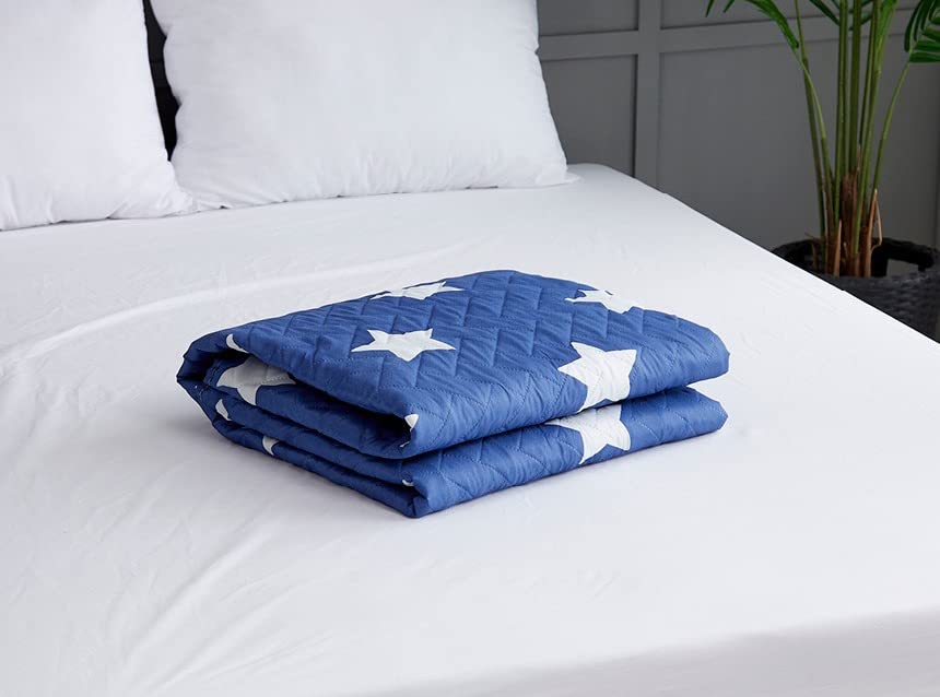 HanIl Blue and White Stars Electric Heating Mat Electric Warming Mattress Pad with Temperature Controller (Medium Size)