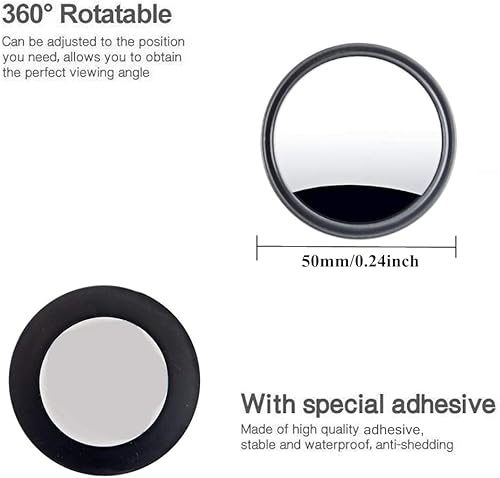 Vista 11 de 2 espejos de punto ciego, espejo retrovisor lateral convexo de vidrio HD de 360° con carcasa ABS para automóviles, SUV y camiones plateado