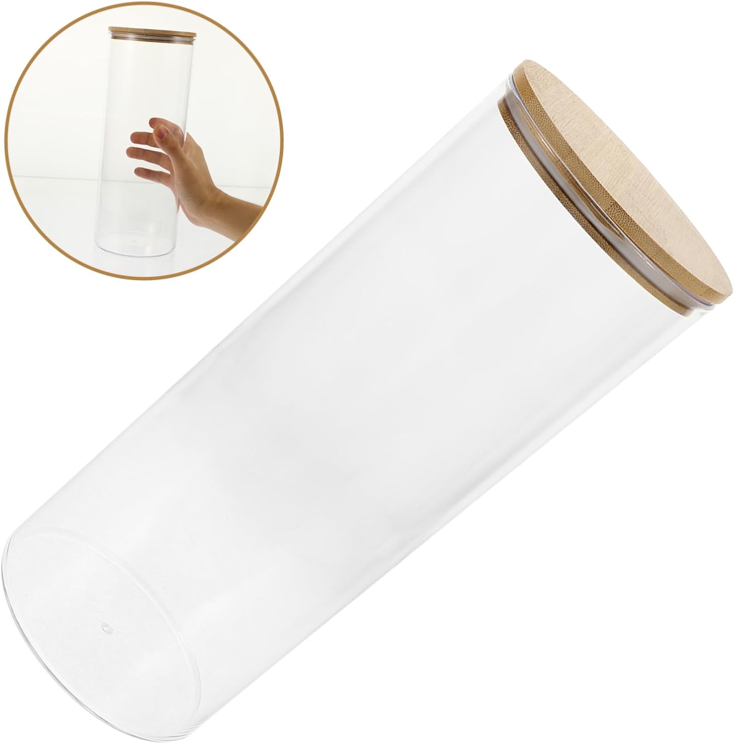 Airtight Storage Jar for Kitchen Grain and Pasta Container with Wide Mouth for Easy Filling and Cleaning for Fridge and Freezer Use