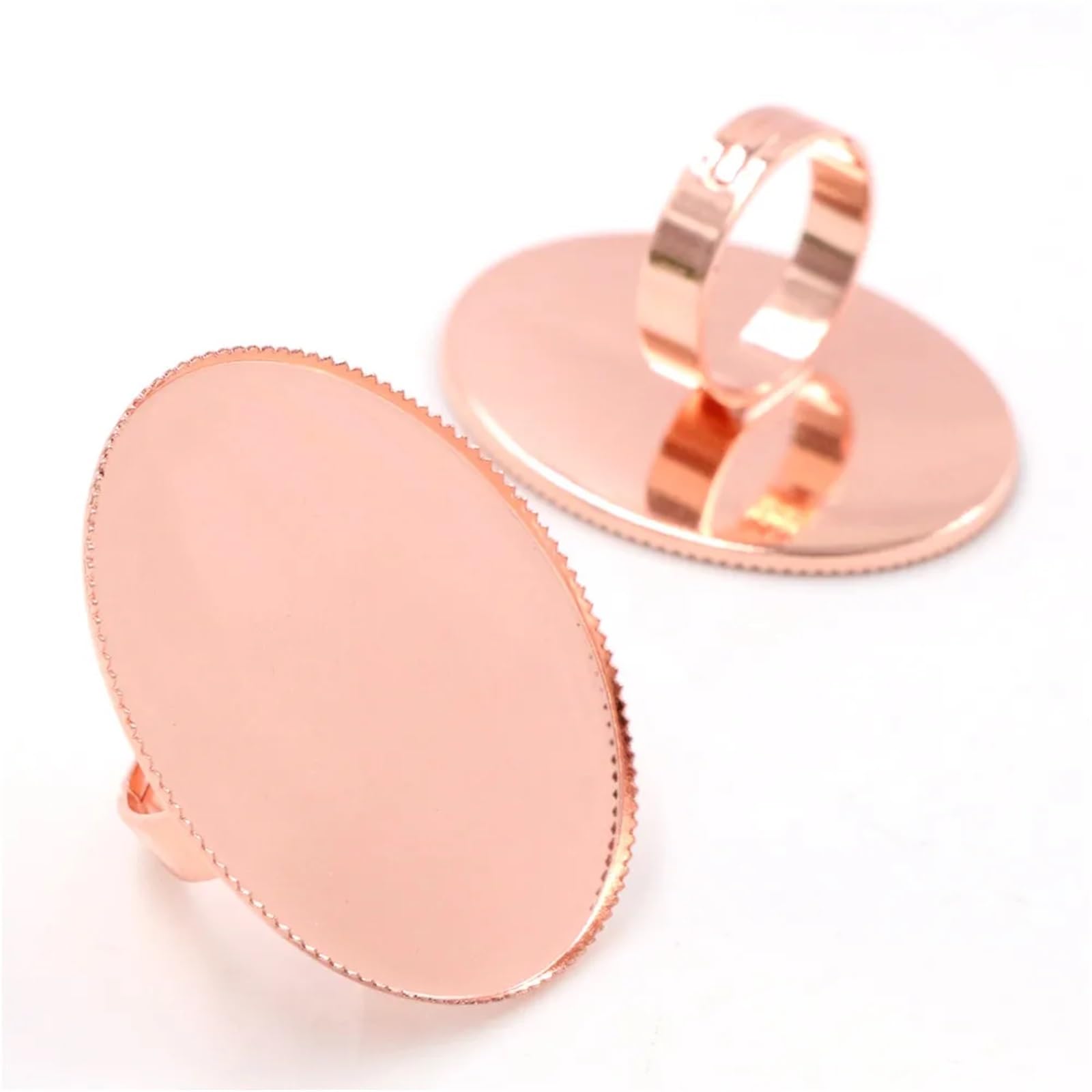 KRFVGYQNK Ring Blank Setting, 20pcs Copper Adjustable Blank Rings Multicolor Multiple Sizes(Gold,18x25mm)