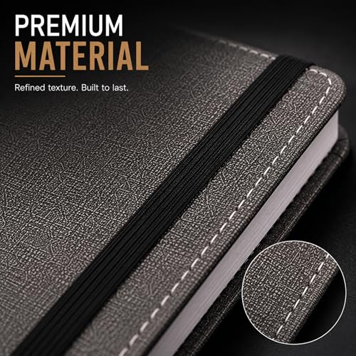 Image of Leather Hard Bound Notebook A5 Journal Diary For Office Use With Mobile & Card Holder Or Pen Loop Dairy For Personal |Ruled Pages With Strap Bookmark Journal Notebook (B92) 200 Pages