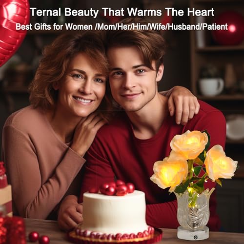 Image of Champagne Rose LED Night Light, The Perfect Gifts for Home Decor for Women, Womens Mom Wife Friends for Her Valentine Anniversary Christmas Birthday Gifts (Champagne)