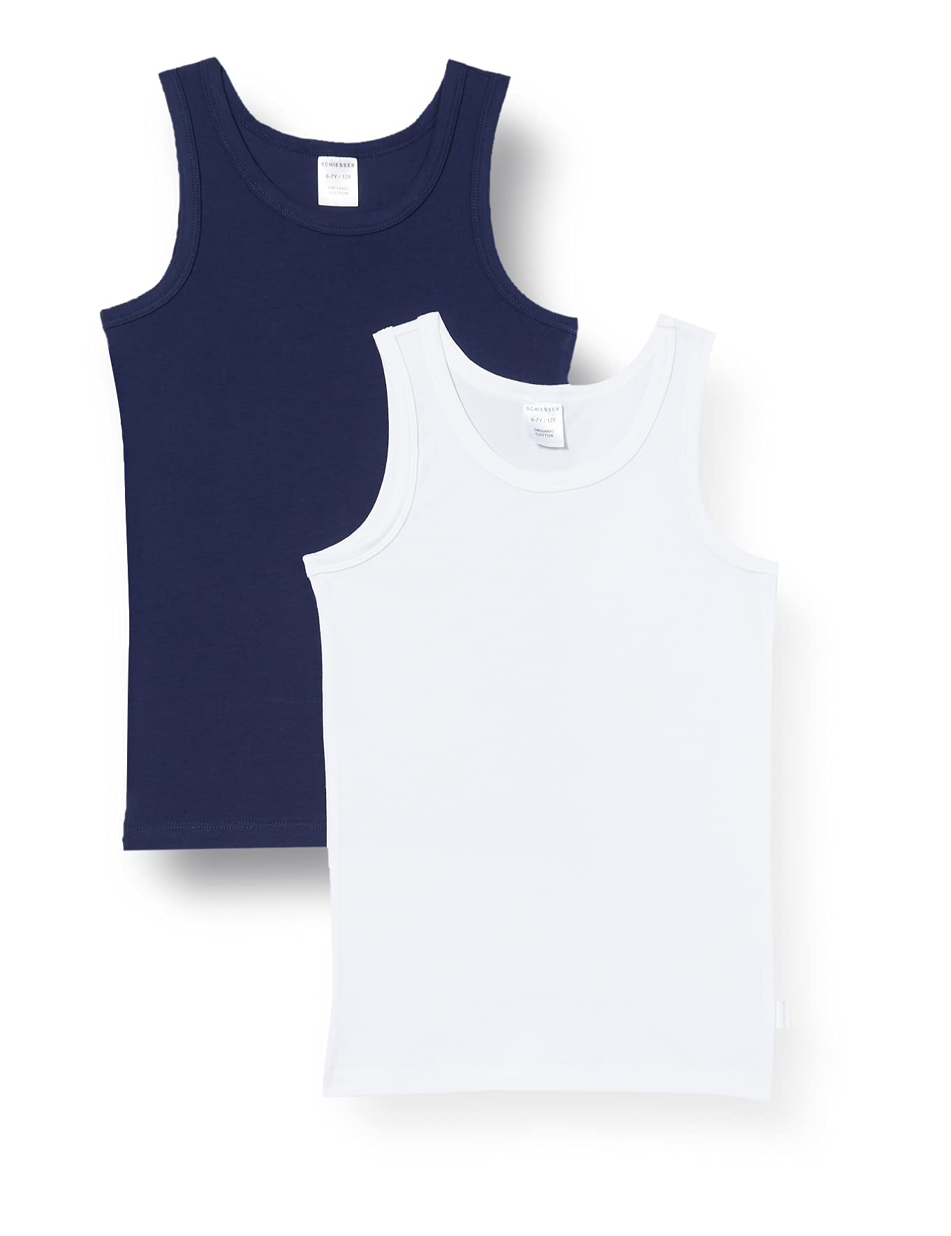 Canottiere confezione da 2 in bianco/blu - 95/5