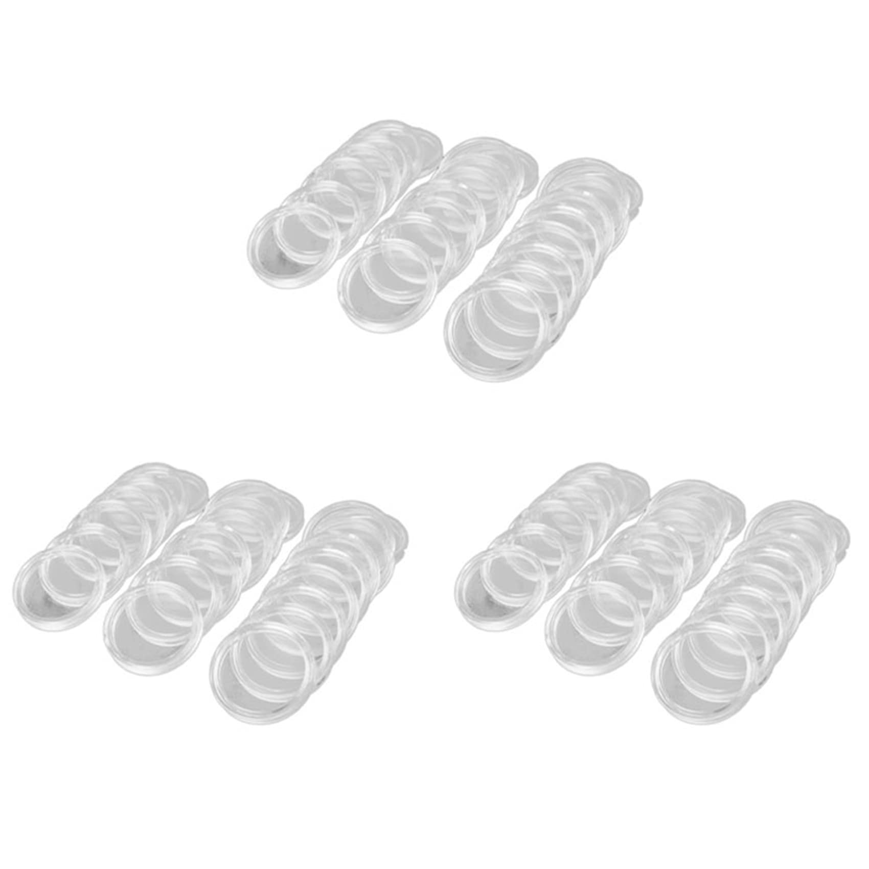 Hndhbfgrt 300Pcs 21mm Round Clear Plastic Coin Holder Capsules Box Storage Clear Round Display Cases Coin Holders