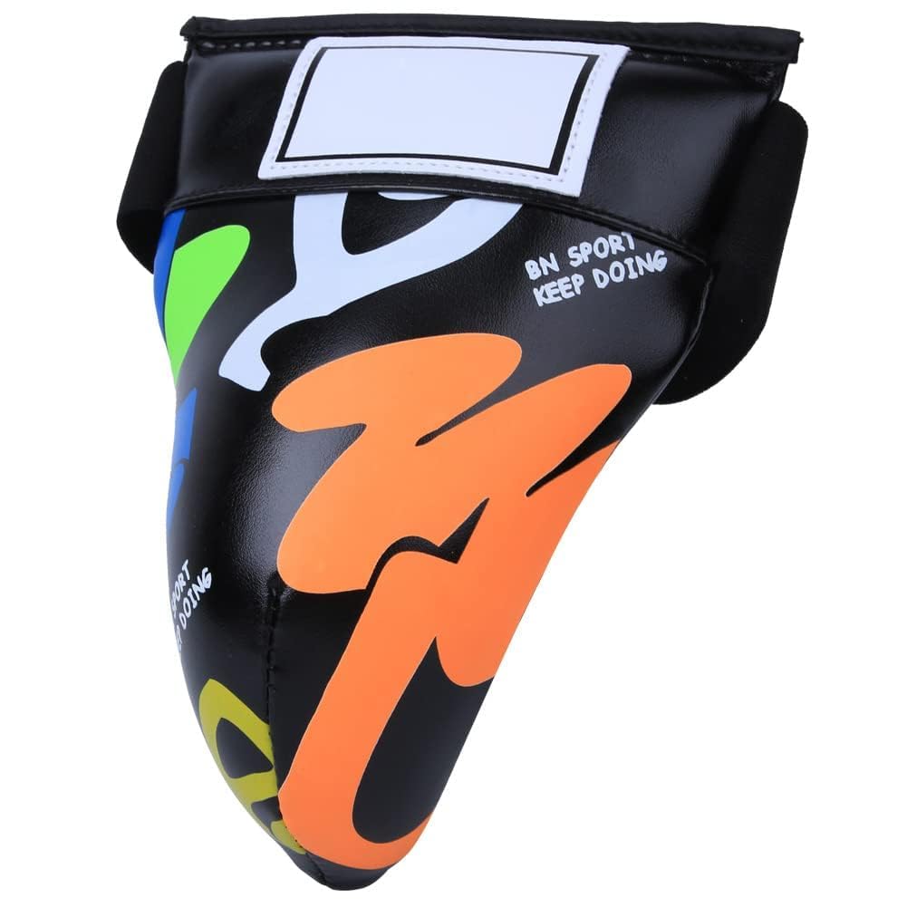 Jockstrap dla Dzieci, Miękka Gąbka PU Graffiti dla Dzieci Jockstrap Ochraniacz na Krocze Ochronny Sprzęt do Treningu Bokserskiego Sanda Taekwondo