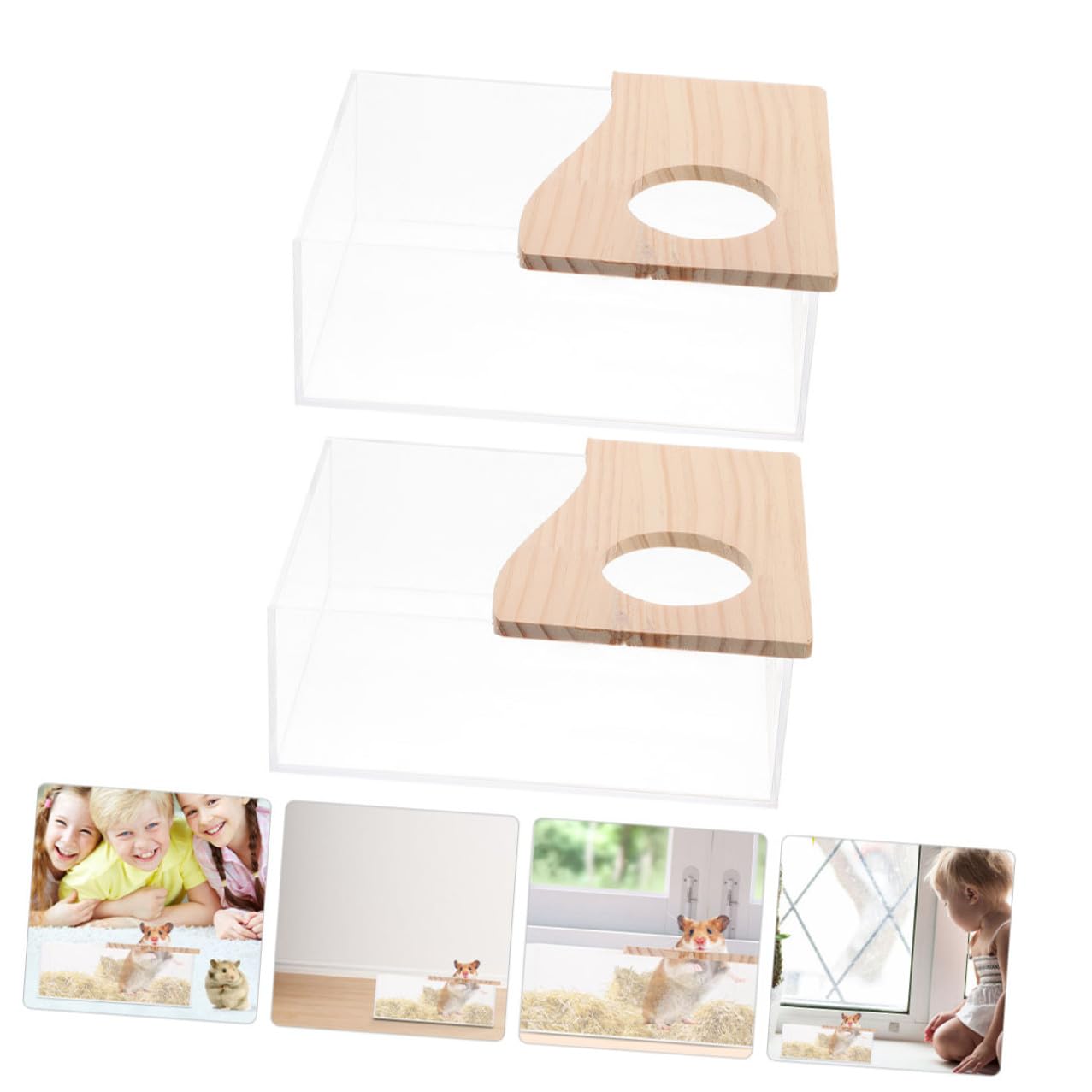 NUOBESTY 2 Stück Acryl Hamster Badewanne für Kleintiere Transparent und Verschleißfest für Baden und Spielen im Zuhause oder Haustiergeschäft