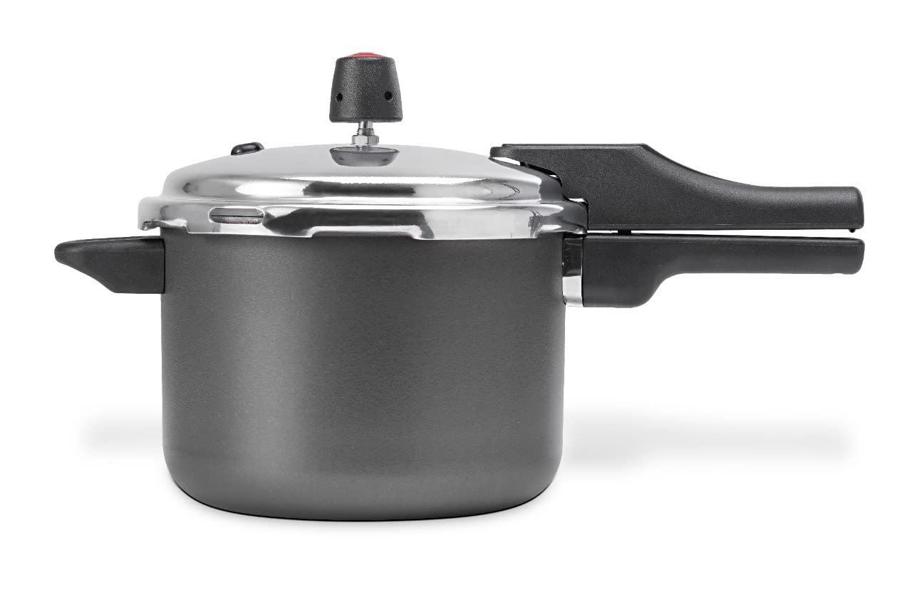 Multiflon Panela de Pressão Antiaderente Quartzo 4,5 l Preto Linha Versátil Resistente