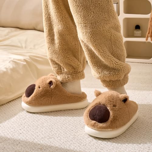 Capybara Slippers for Women and Men, Plush Cozy Warm Soft Animal Indoor/Outdoor Slippers4