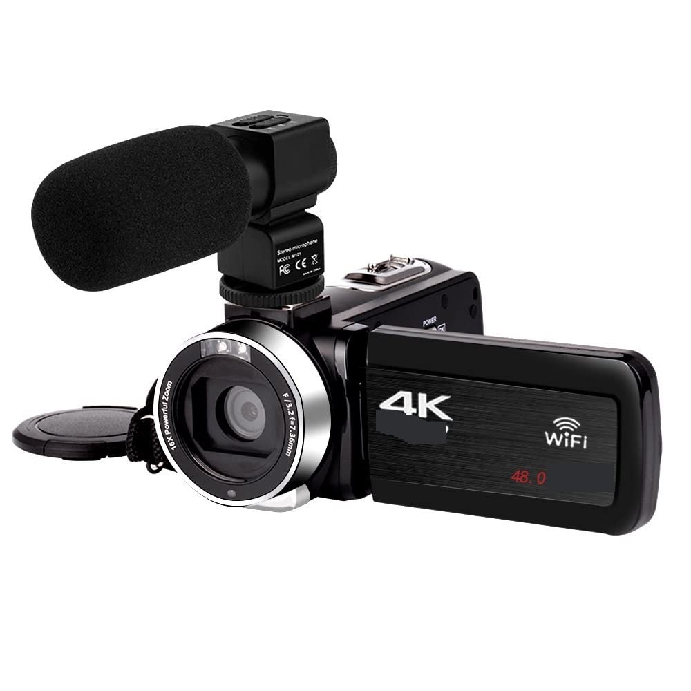 Videocamera Videocamera Full 4K Videocamere digitali professionali Streaming live Fotografia 18X Registratore Vlog Webcam Ultra HD Fotocamera digitale per vlogging ( Color : Camera Knit 1 , Size : 32G