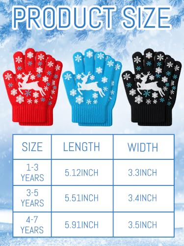 Image of EBOOT 3 Pairs Winter Kids Gloves Warm