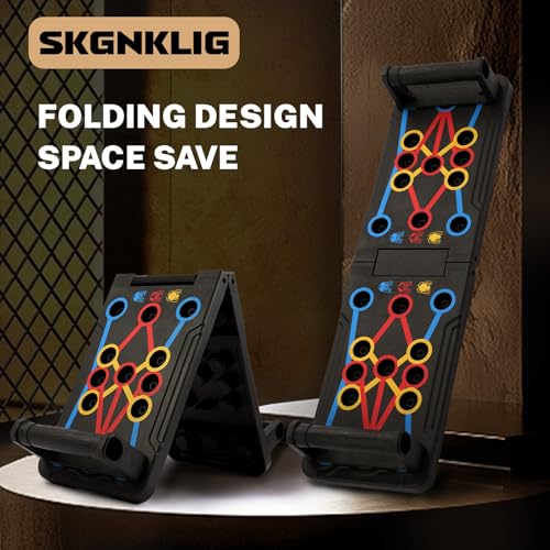 Foldable PushUp Stands Board Fitness,Workout Equipment for Home Gym, Men & Women Adjustable Pushup Board for Chest, Abs, Arms & Core Training,Portable Push-Up Board for Full Body Exercise - Image 3