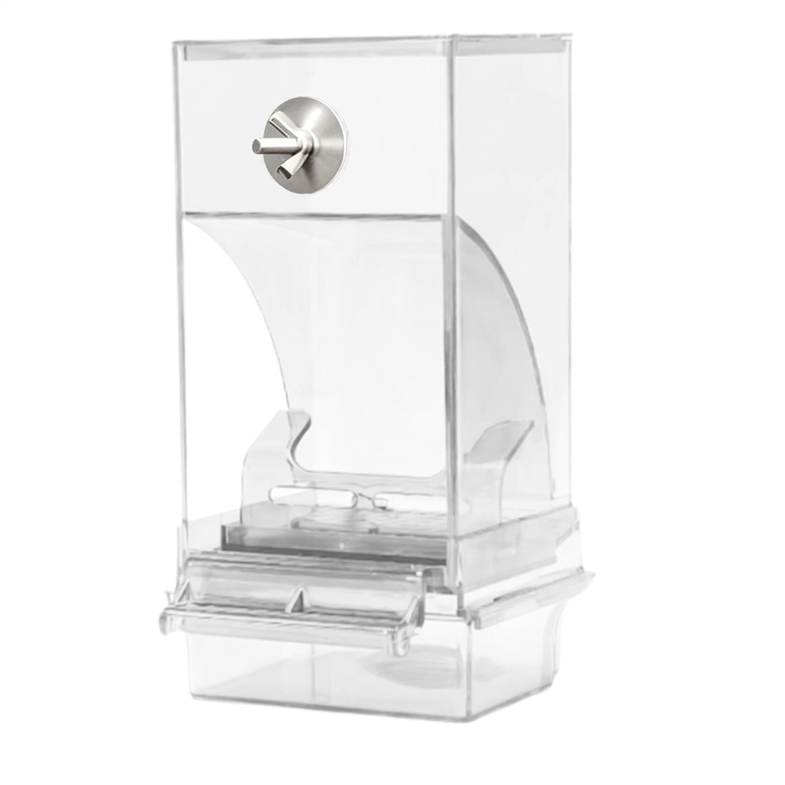 Bird Feeder for Cage Transparent Automatic Dispenser with Perch
