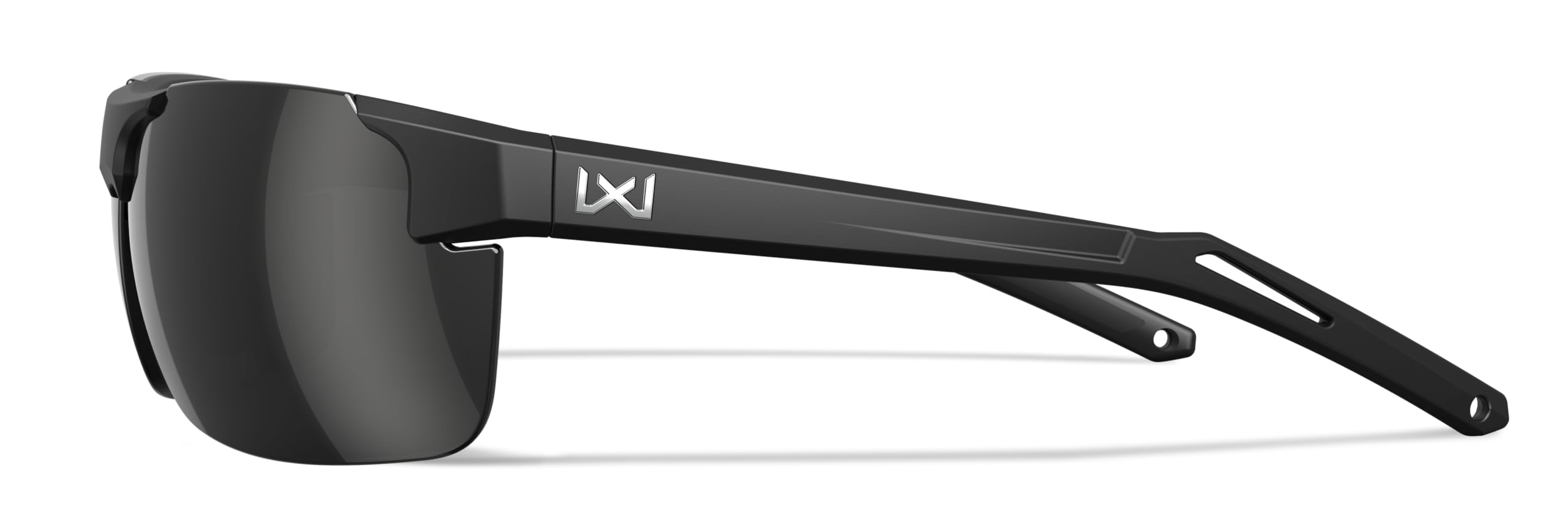 Wiley X WX Prime - Gafas de sol de seguridad para hombre, inastillables, protección UV para combate y disparo, lentes polarizadas de espejo negro mate, marcos negros mate
