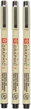 SAKURA PIGMA MICRON BLACK OPEN STOCK, PACK OF 3 PENS 1