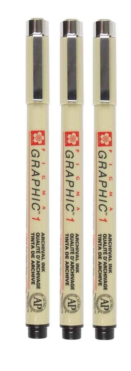 SAKURA PIGMA MICRON BLACK OPEN STOCK, PACK OF 3 PENS (1)