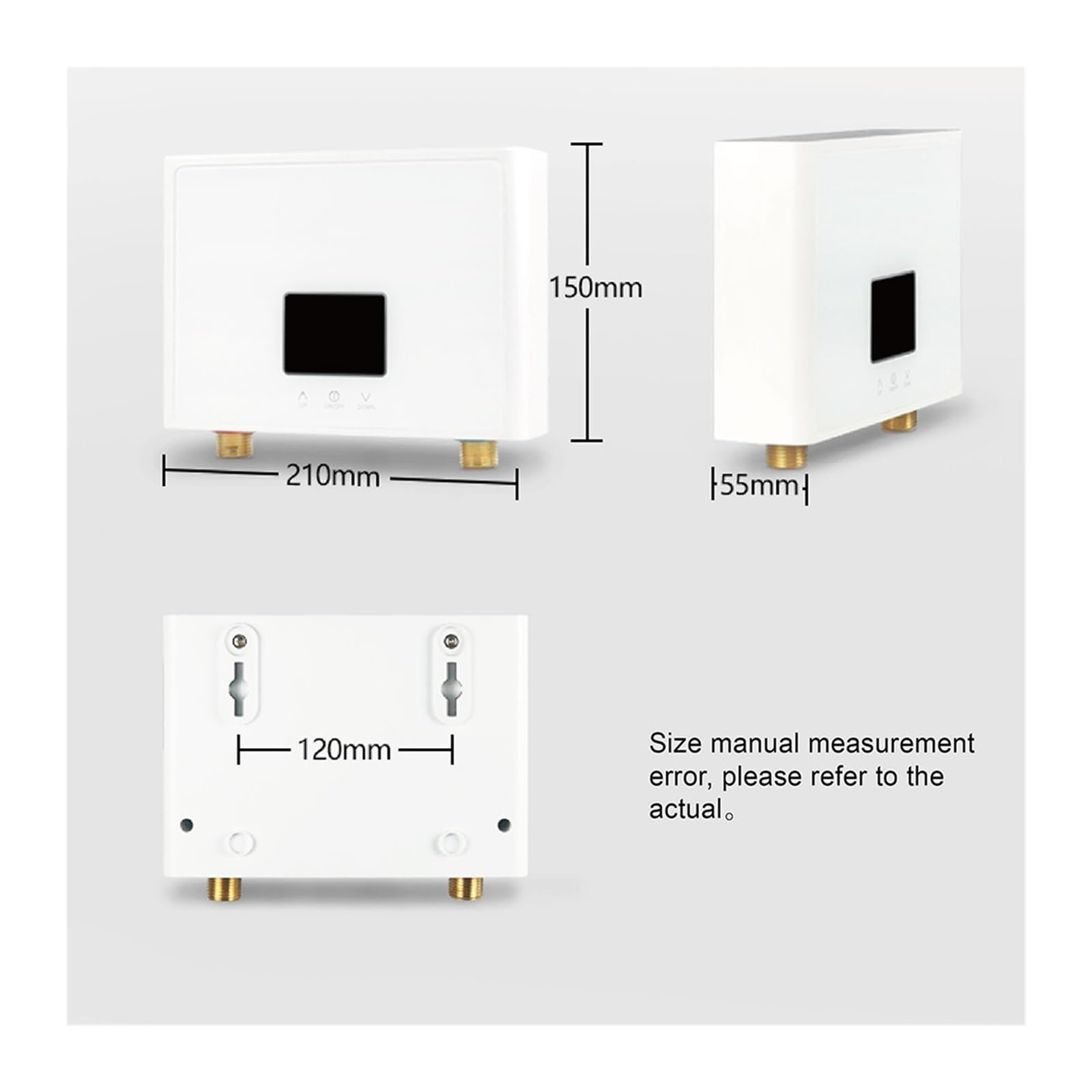 Scaldabagno Elettrico Istantaneo, Mini Scaldabagno Elettrico LCD 5500W Senza Serbatoio Istantaneo Bagno Di Casa Doccia Acqua Calda Riscaldamento Rapido Telecomando per RV Cucina Bagno(WHITE,220 3000W)