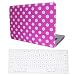 HDE MacBook Pro 13" Non-Retina Case Hard Shell Cover Designer Art Pattern + Keyboard Skin for Apple Mac Pro 13.3" with CD Drive fits Model A1278 (Hot Pink Polka Dots)
