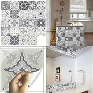 24 stuks wandtegelstickers, vloerwandtegel Transfers Sticker zelfklevende Peel en Stick Backsplash DIY Tegels Decals…