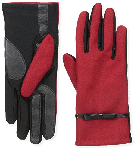 Isotoner Women's Smartouch Wool Back Stretch Glove with Bow (thermaflex Lining)
