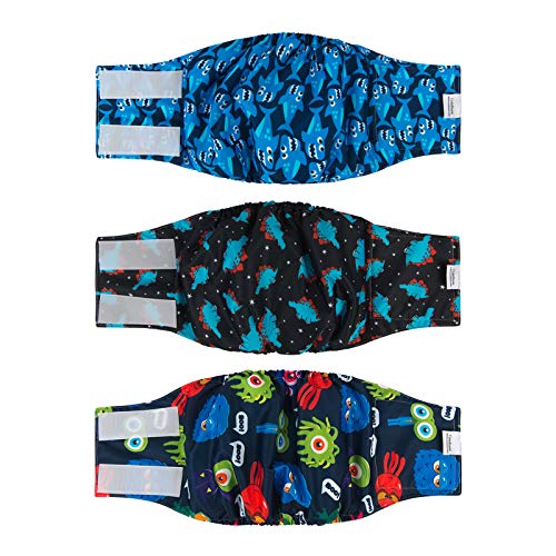 Image of CuteBone Dog Belly Bands for Male Dogs Wraps Washable Doggie Diapers DM07M