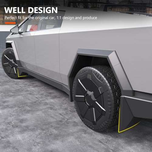 Image of powoq Mud Flaps Compatible with 2023 2024 2025 Tesla Cybertruck Splash Guards 4PCS Mudguard Replacement for 2023 2024 2025 Tesla Cybertruck Accessories