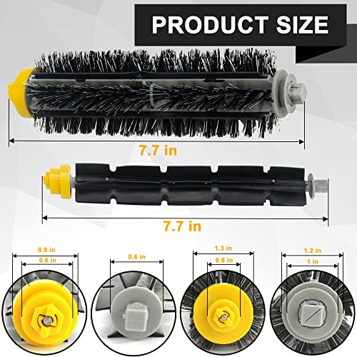 Fetions Replacement Brushes Fit For I-Robot Room-Ba 600 & 700 Series 614 630 635 640 645 650 660 675 680 690 695 760 770 780 Robot Vacuum Cleaner Includes 3 Sets Bristle & Flexible Beater Brush Kit #TOP5