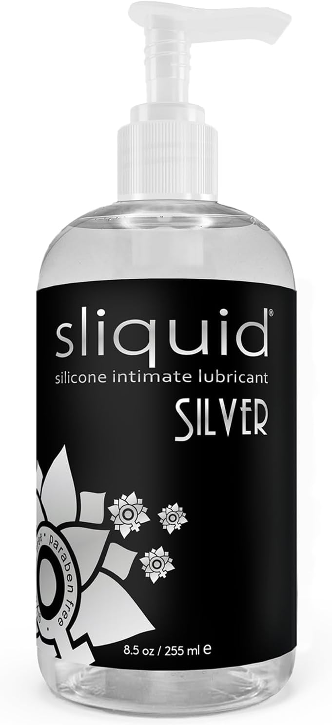 Silver Intimate Lubricant - Silicone Lube for Women/Men/Couples, Hypoallergenic Lube, Silicone Lubricant, Waterproof, Unscented, 8.5 Fl Oz