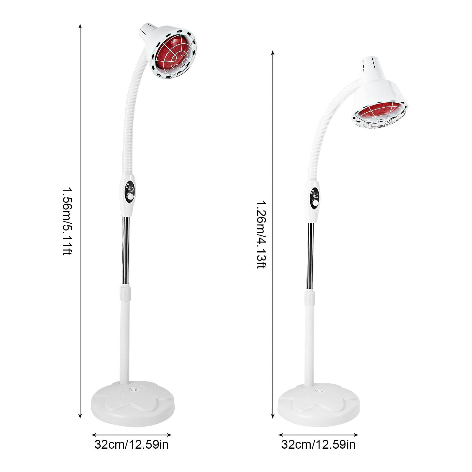 lámpara infrarroja calefactora, estación de pie, lámpara incandescentes de calor, terapia para salón de belleza y uso doméstico, 220 V, 275 W