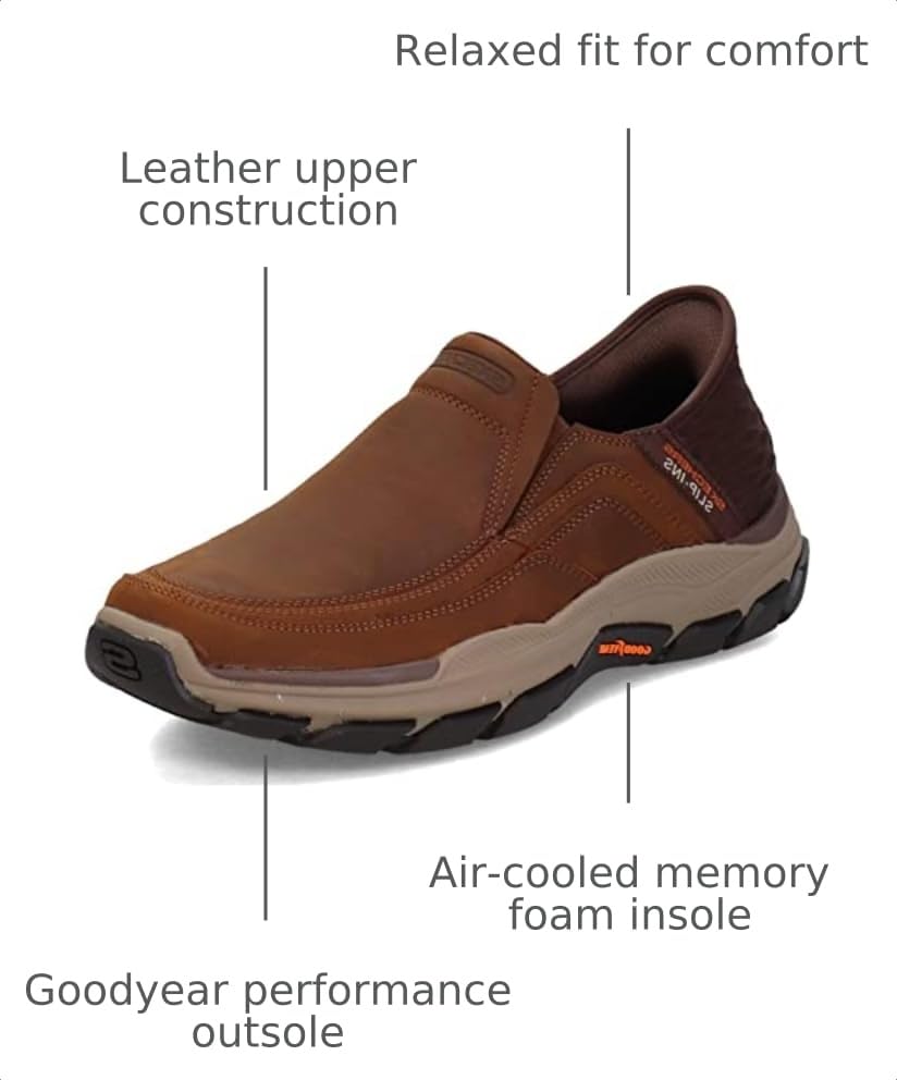Image of Skechers Men's USA Respected - Elgin Moc Toe Leather Slip-Ins