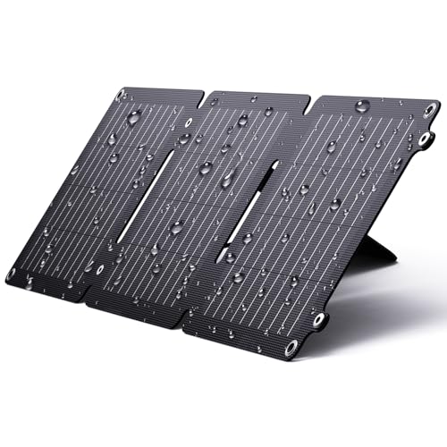 [New Version] BigBlue 20W Solar Panel Charger with USB-A and USB-C Ports, Portable Solar Charger for Camping, Higher Efficiency, IP65 Waterproof, Compatible with Cellphones, Tablets, Power Bank etc.