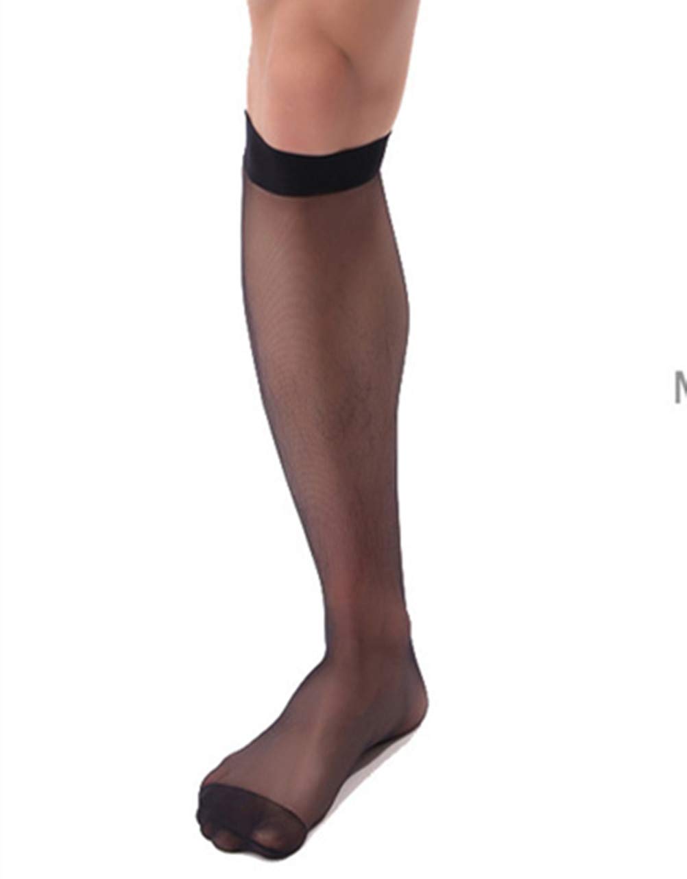 ADESUGATA Medias de Negocios para Hombre Antimicrobianas Resistentes al Olor Transparentes Negras Juego de 3