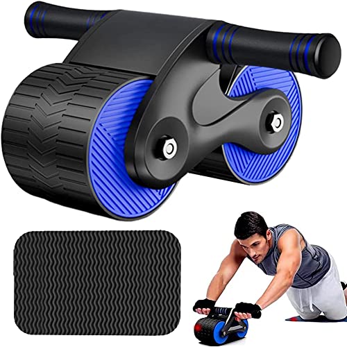 Suithink Bauchmuskelrad, Blau, automatische Ausrüstung, Rückprall-Bauchrad, Roller, Bauchmuskeltrainer, Bauchmuskeltrainer mit Kniematte, Heimfitness