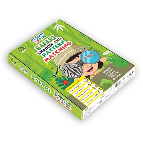 Image of Jungle Animals Sorting Game, Bright Brain Safari Shadow & Pattern Matching Puzzle for Kids, Montessori Educational Toy, Ages 3+, Birthday Gift for Toddler Boys and Girls