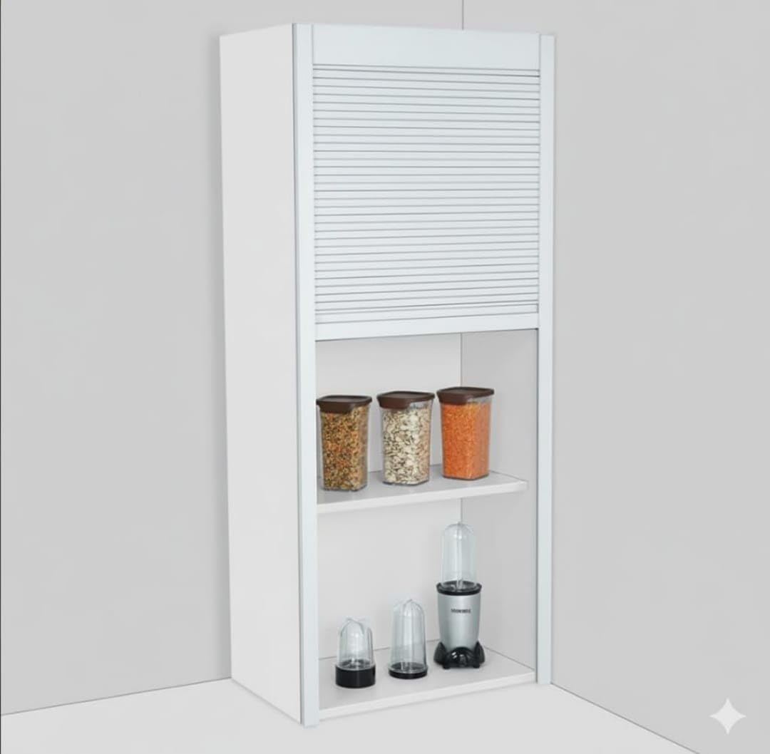 Modern Baskets 18 Inches PVC Rolling Shutter for Kitchen Cabinet (450 X 1320 Mm) Polyvinyl Chloride (600MM X 1320 (White Colour))-image-7