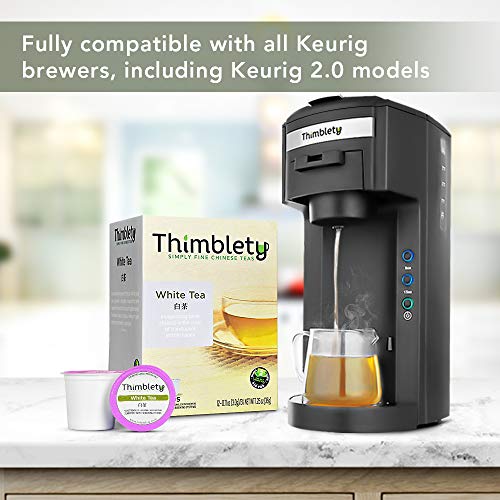 Tea Pods - White Tea K-Cups For Keurig, Thimblety White Tea Pods For Wellness & Relief Support, Sugar-Free, Carb-Free，Zero Calorie, 12 Pods #TOP1