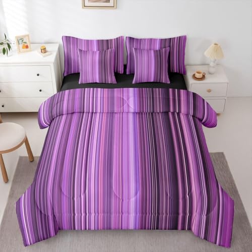 Couette sans housse lavable 90x190 en microfibre douce violette - 2
