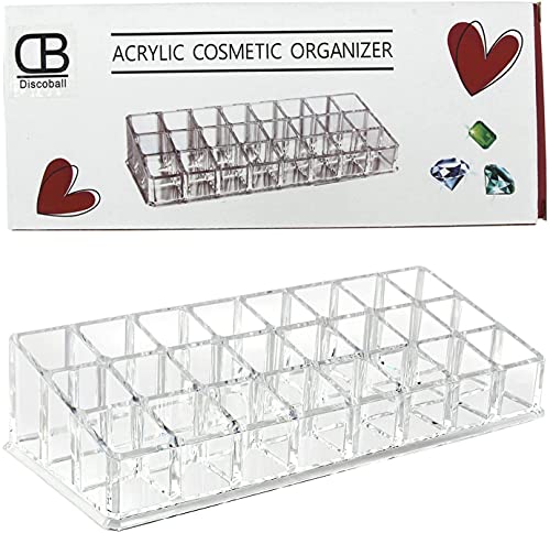 Discoball® Clear Acrylic Lipstick Holder with 24 Slots, Cosmetic Make Up Organiser - Image 6