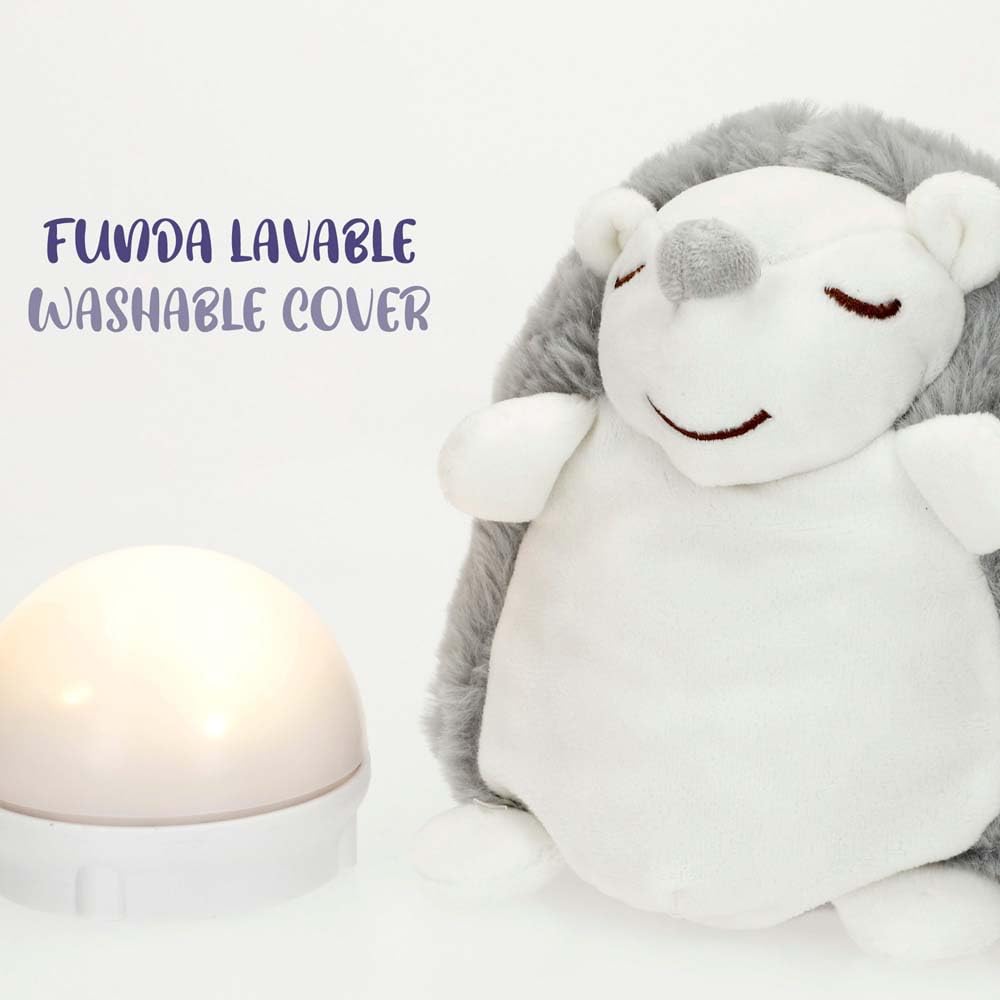 ColorBaby 34028 Genial Baby Peluche luz Nocturna y Sonido, Erizo 16 cm, Suave, Funda Lavable, Peluche quitamiedos Infantil, con Sonidos relajantes bebé, Regalo recién Nacido, Regalos para bebés