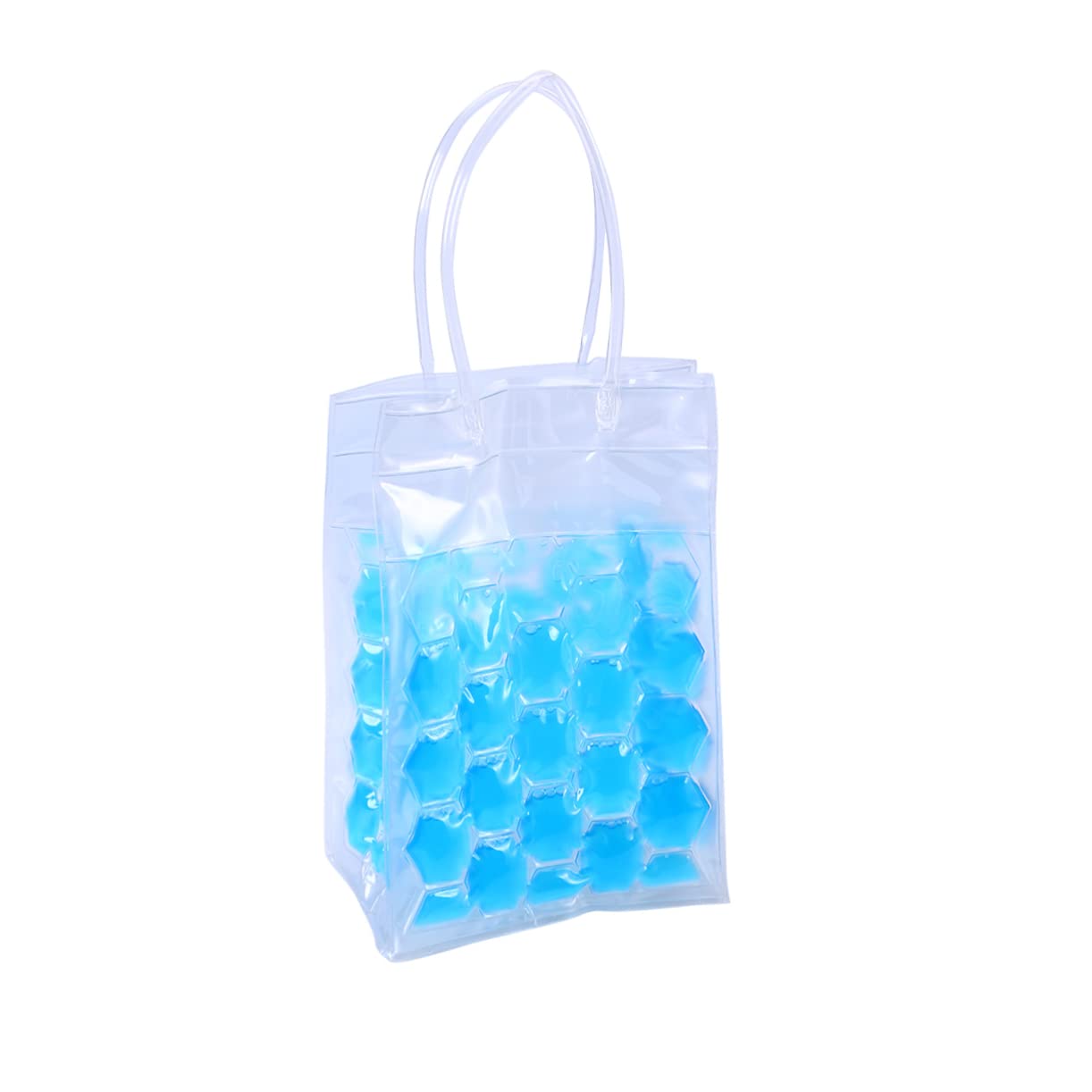 ASAKKURA Wine Cooler Bucket 4 Sides Gel Carrier Bottle Cooler Bag for 2 Bottles Blue