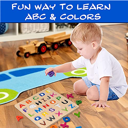 Magnetic Wooden Educational Abc Puzzle - Learn Alphabet & Color Recognition Toy – Toddler Preschool Game – Kids Montessori Education… #TOP6